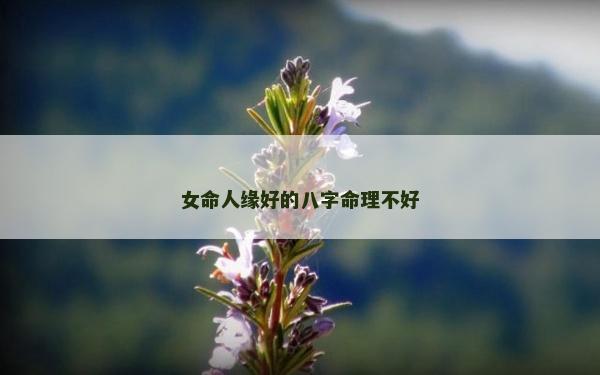 女命人缘好的八字命理不好