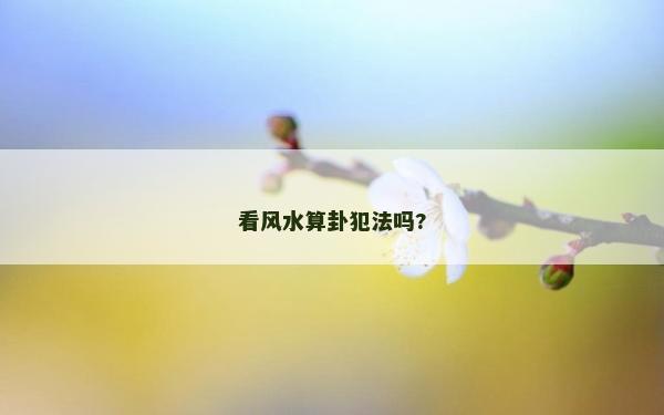 看风水算卦犯法吗?