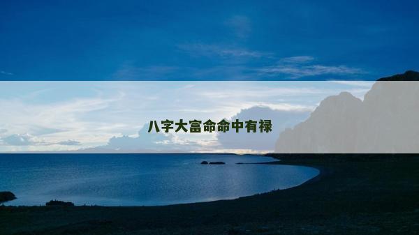 八字大富命命中有禄