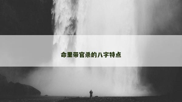 命里带官杀的八字特点