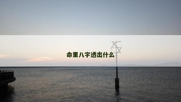 命里八字透出什么