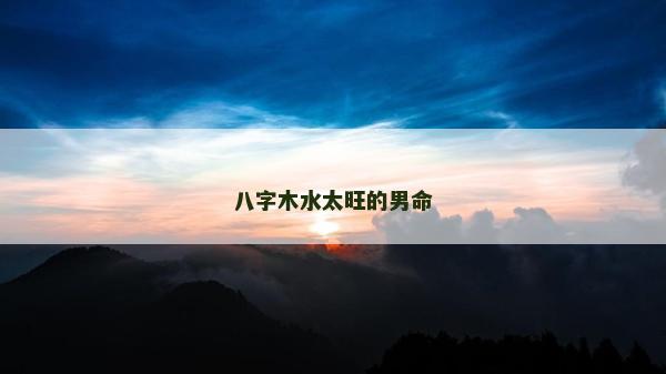 八字木水太旺的男命
