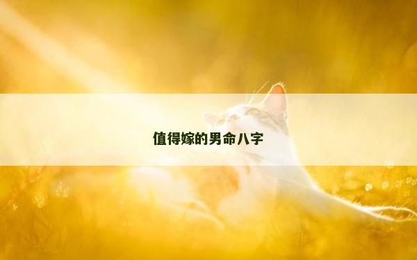 值得嫁的男命八字
