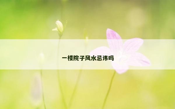 一楼院子风水忌讳吗