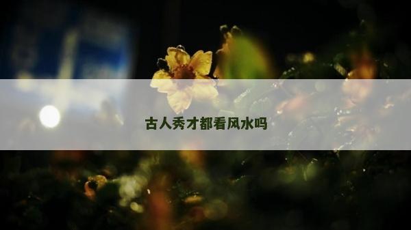 古人秀才都看风水吗