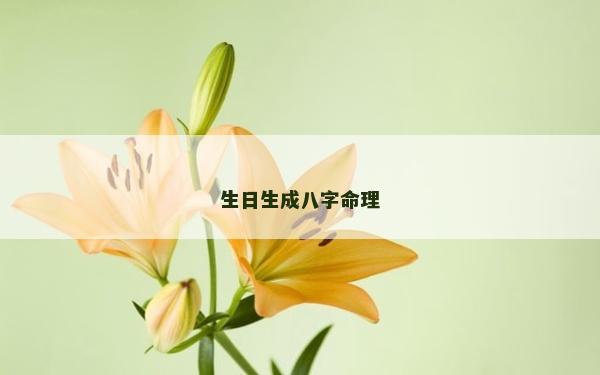 生日生成八字命理