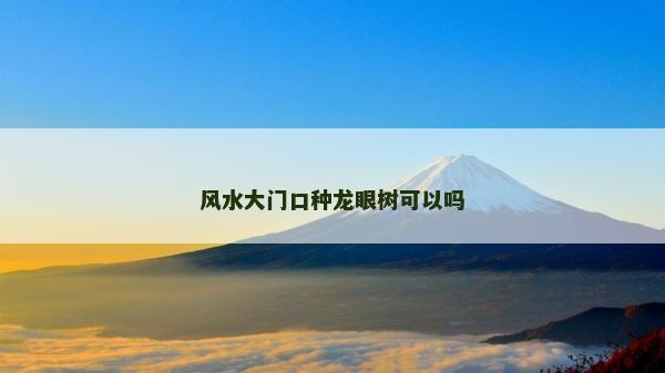 风水大门口种龙眼树可以吗