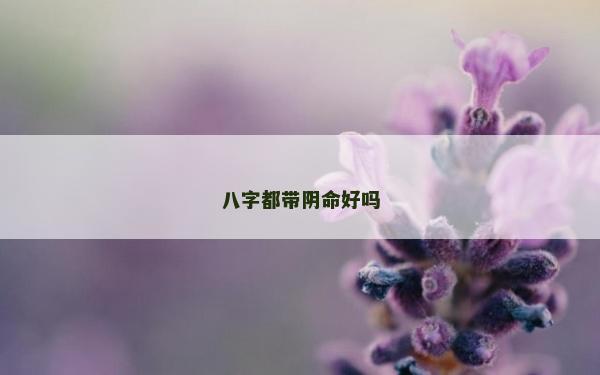 八字都带阴命好吗