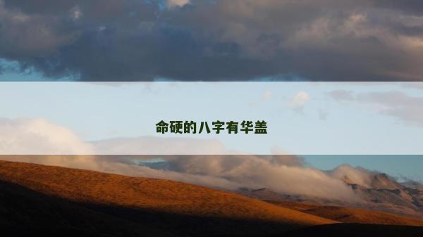 命硬的八字有华盖