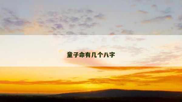 童子命有几个八字