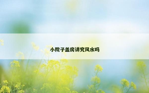 小院子盖房讲究风水吗