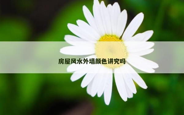 房屋风水外墙颜色讲究吗
