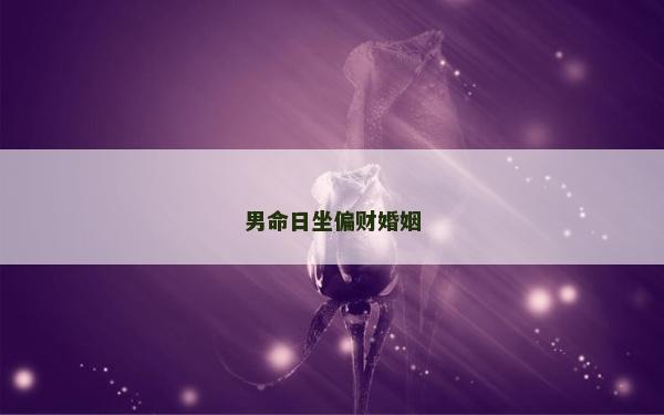 男命日坐偏财婚姻