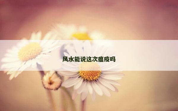 风水能说这次瘟疫吗