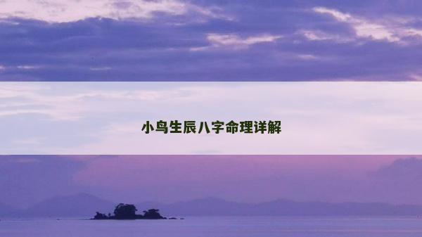 小鸟生辰八字命理详解