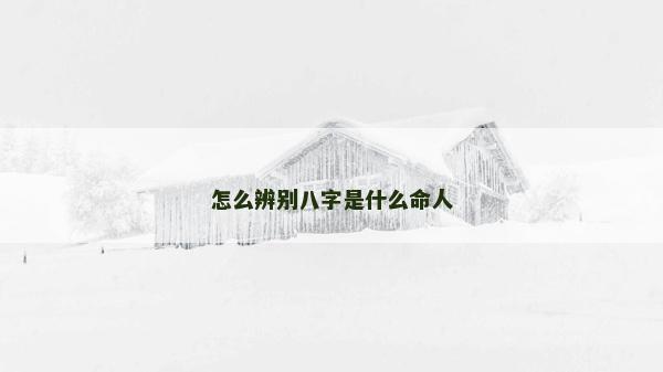怎么辨别八字是什么命人