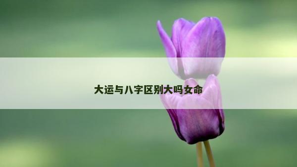大运与八字区别大吗女命