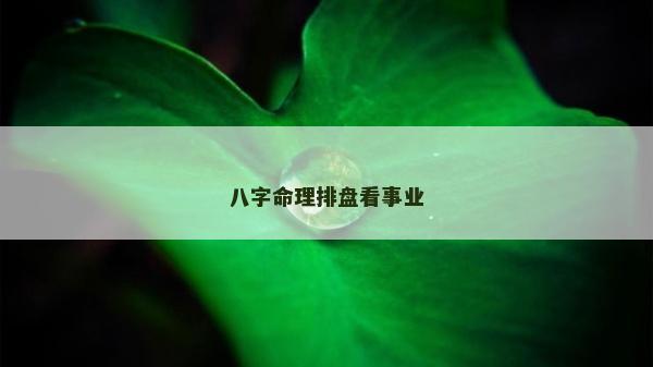 八字命理排盘看事业