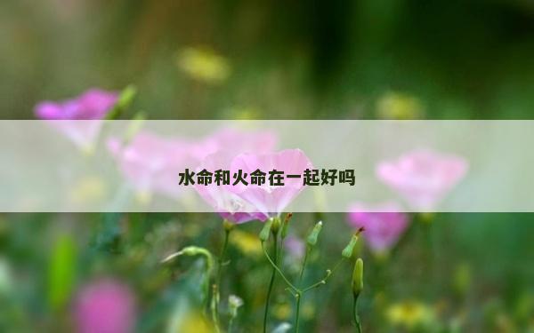 水命和火命在一起好吗