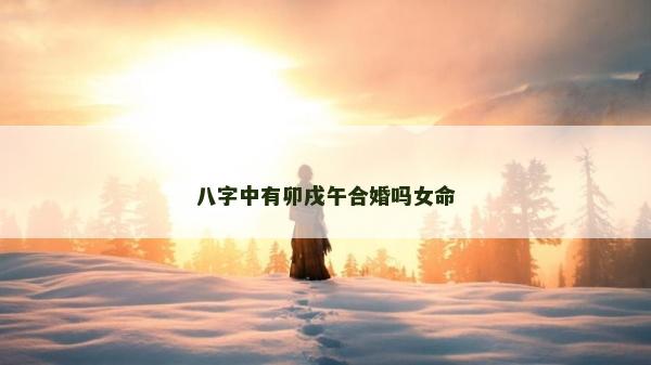 八字中有卯戌午合婚吗女命