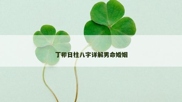 丁卯日柱八字详解男命婚姻