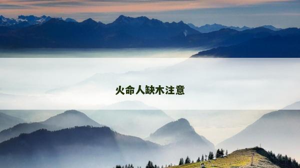 火命人缺木注意
