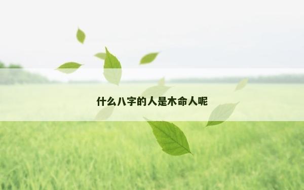 什么八字的人是木命人呢