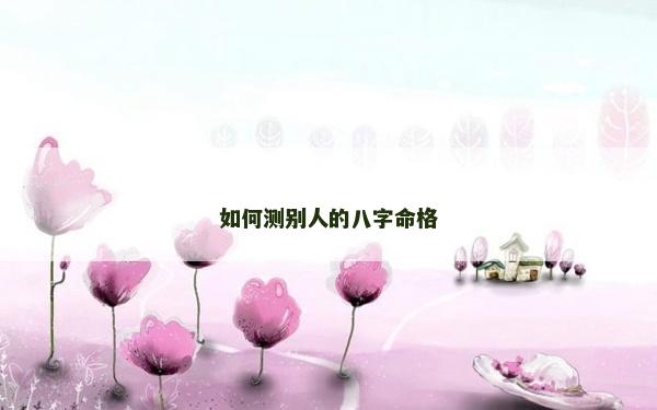 如何测别人的八字命格