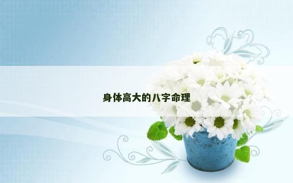 身体高大的八字命理