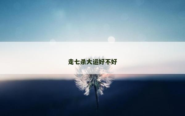 走七杀大运好不好