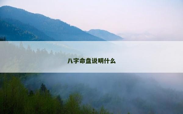 八字命盘说明什么