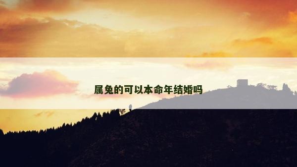 属兔的可以本命年结婚吗
