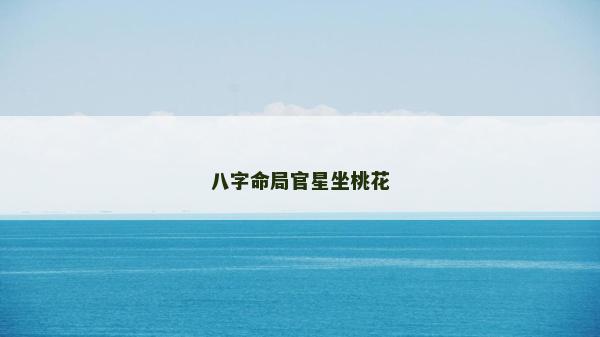 八字命局官星坐桃花