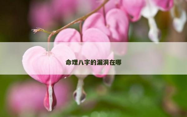 命理八字的漏洞在哪