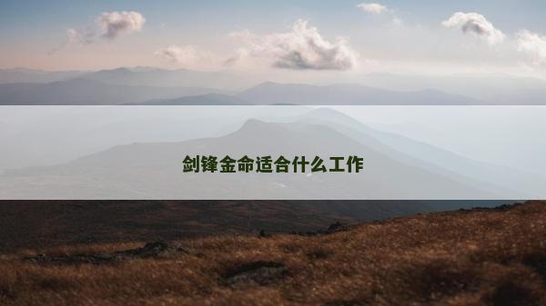 剑锋金命适合什么工作