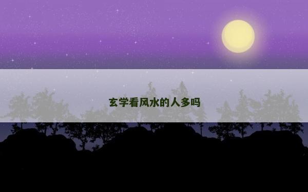 玄学看风水的人多吗