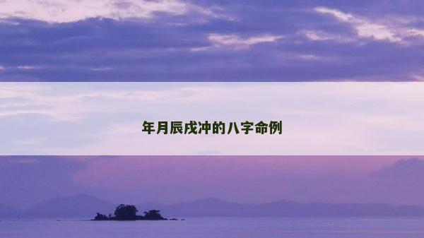 年月辰戌冲的八字命例
