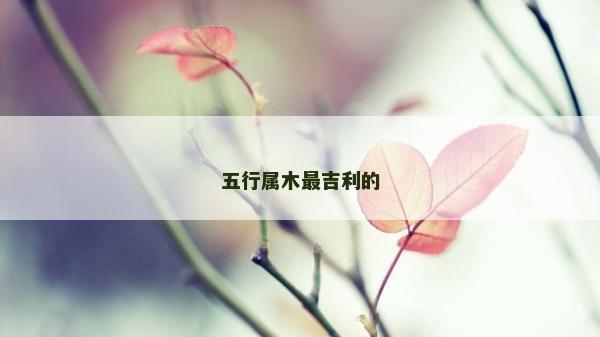 五行属木最吉利的