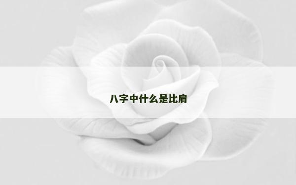 八字中什么是比肩