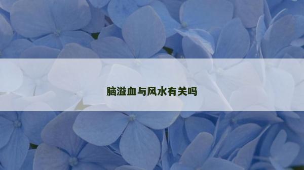 脑溢血与风水有关吗