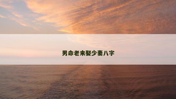 男命老来娶少妻八字