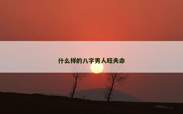 什么样的八字男人旺夫命