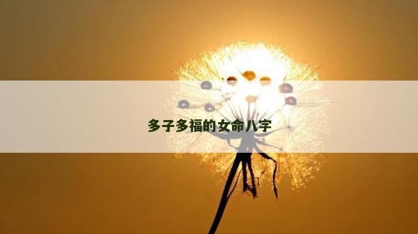 多子多福的女命八字