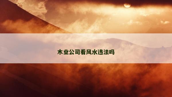 木业公司看风水违法吗