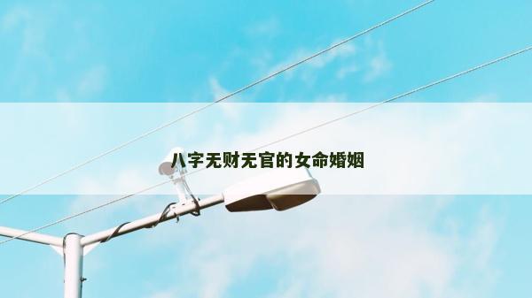 八字无财无官的女命婚姻
