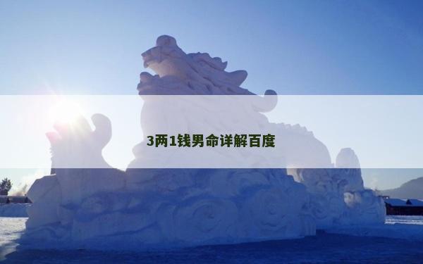 3两1钱男命详解百度
