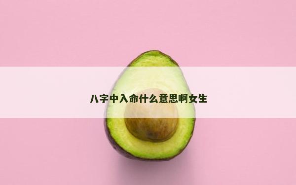 八字中入命什么意思啊女生