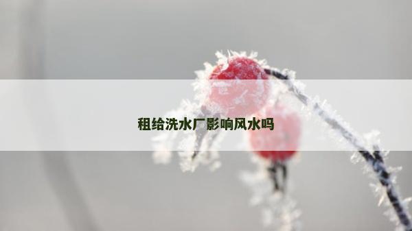 租给洗水厂影响风水吗