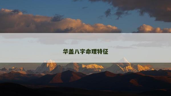 华盖八字命理特征