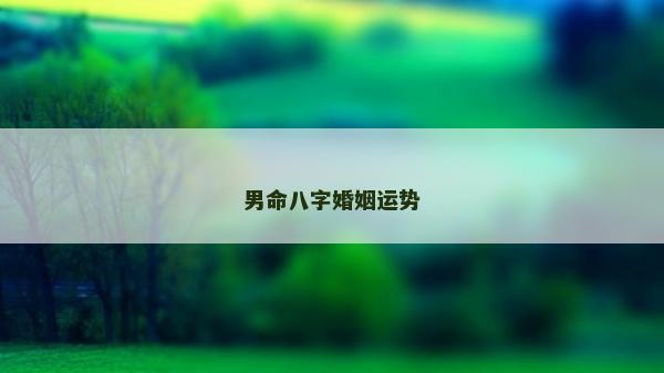 男命八字婚姻运势
